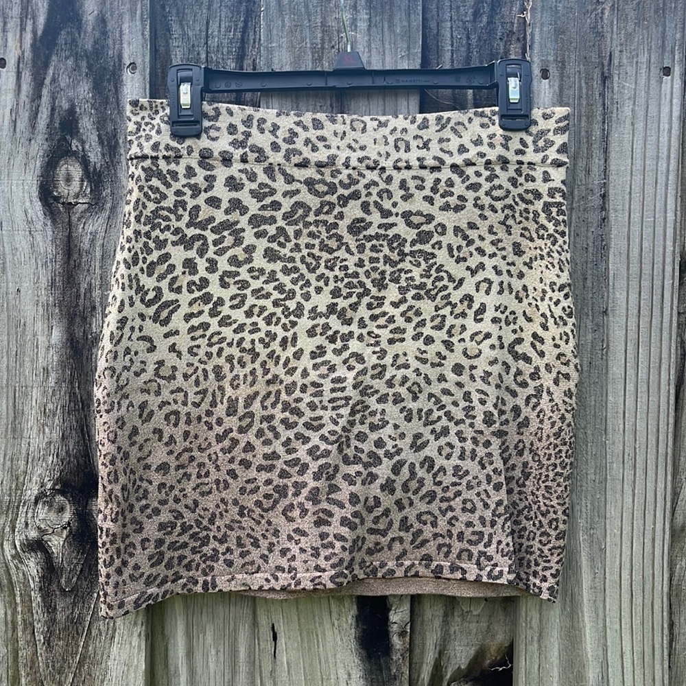 Arden B Leopard Print Mini Skirt